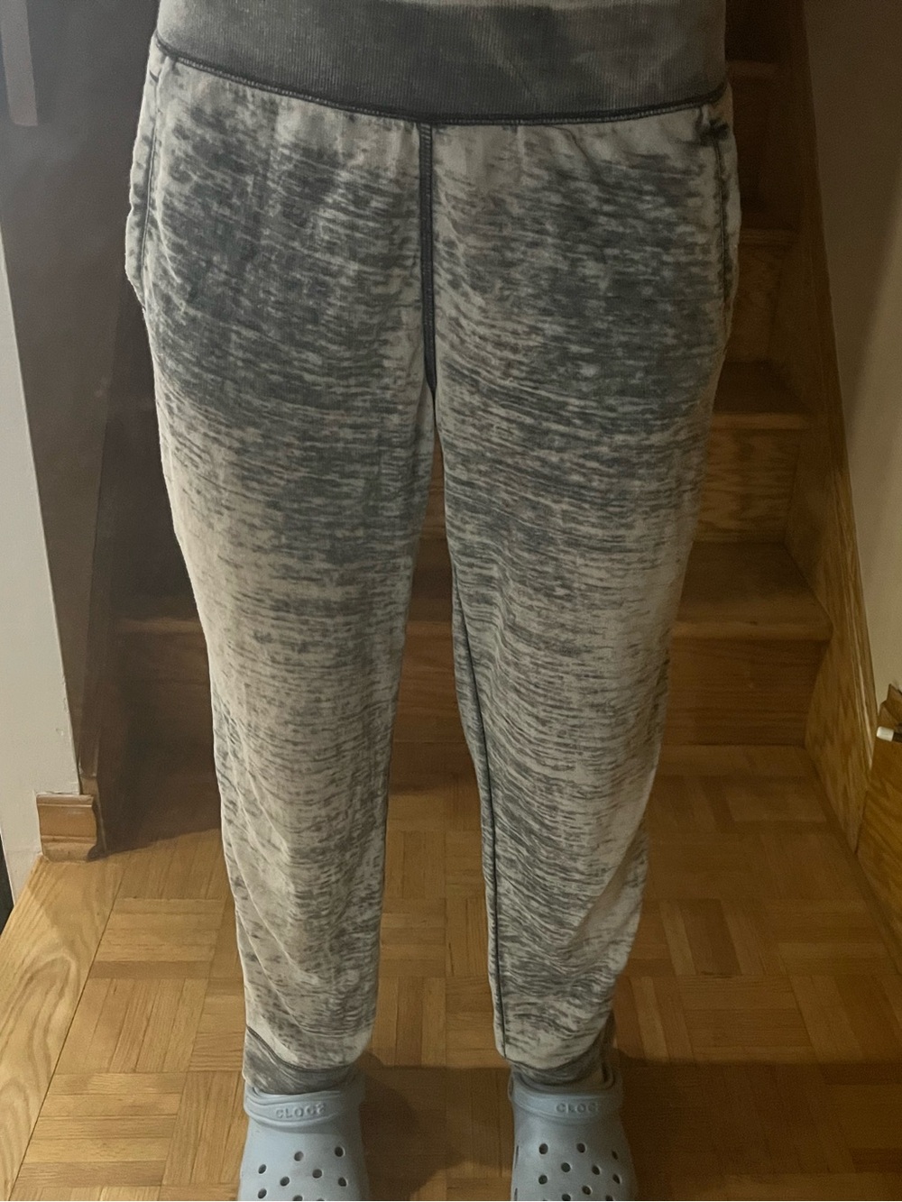 DKNY Soft Gray Thin Marbled Jogger Pants